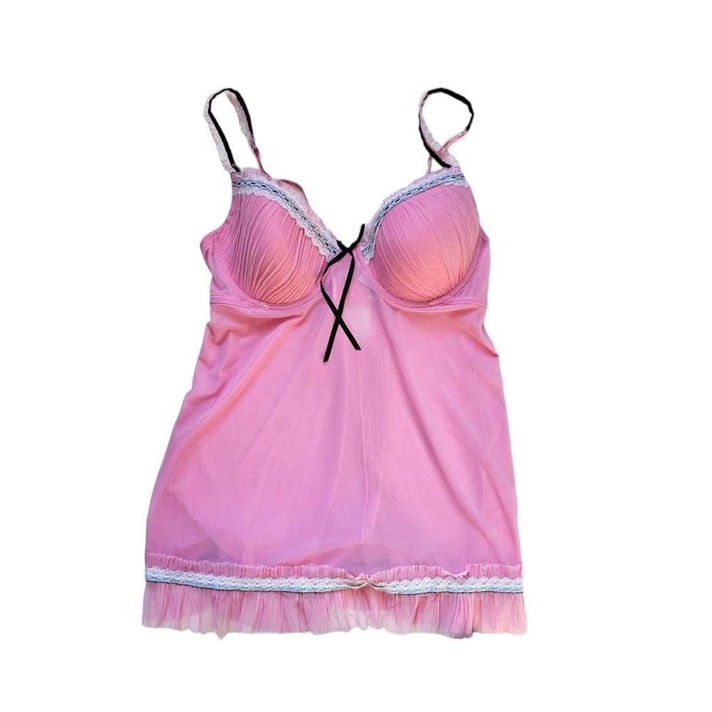 rampage mesh babydoll cami top